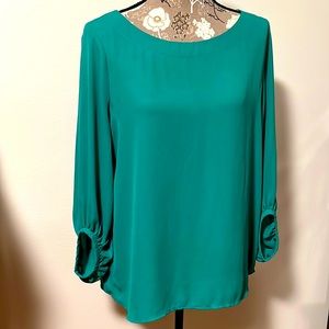 Kelly green boatneck blouse